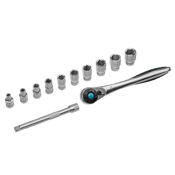 Комплект вложки с тресчотка 120 зъба 1/4" 12 части GROSS ➤ топ цена ➤ dshome.bg