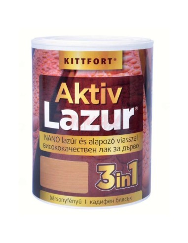 Лак Aktiv Lazur цвят кестен 750 мл Kittfort - 1