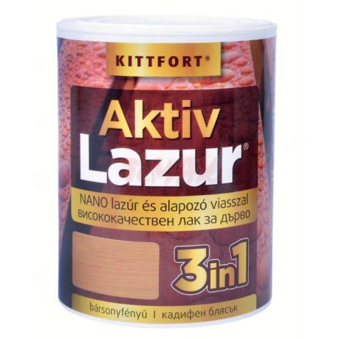 Лак Aktiv Lazur цвят дъб 750 мл Kittfort - 1