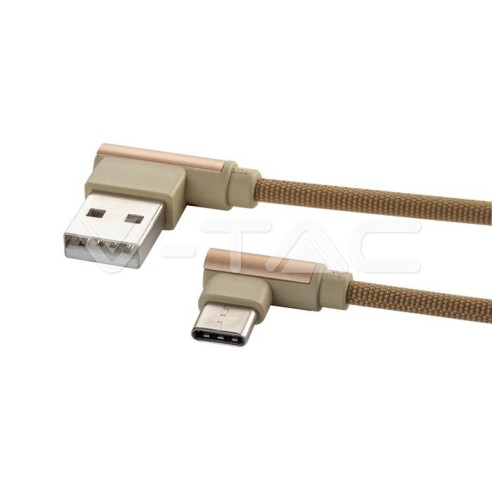 Кабел USB 2.0 / Micro USB 1м златист- V-TAC - 1