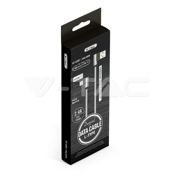 Кабел USB 2.0 / Micro USB 1м сив - V-TAC - 2