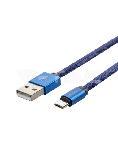Кабел USB 2.0 / Micro USB 1м син - V-TAC - 1