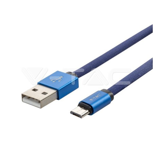 Кабел USB 2.0 / Micro USB 1м син - V-TAC - 1