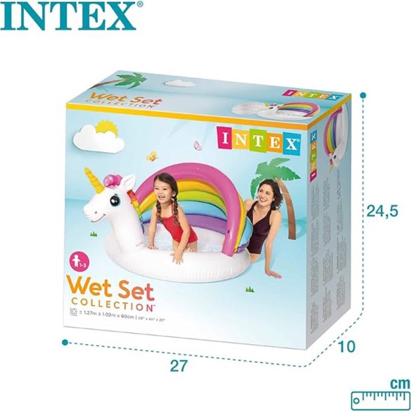 Надуваем детски басейн Еднорог 127х102х69 см INTEX ➤ топ цена ➤ dshome.bg