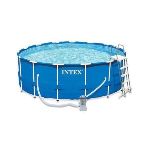 Басейн с метална конструкция и филтрация Ф457x122 см INTEX ➤ топ цена ➤ dshome.bg