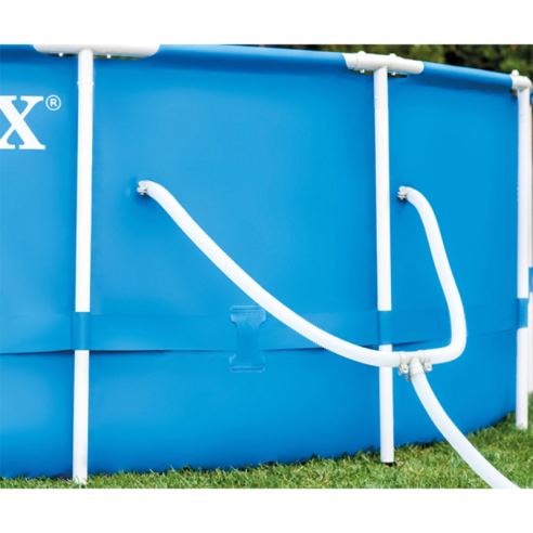 Басейн с метална конструкция и филтрация Ф457x122 см INTEX ➤ топ цена ➤ dshome.bg
