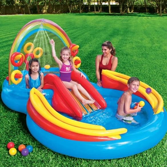 Детски басейн Rainbow 297х193х135 см INTEX ➤ топ цена ➤ dshome.bg