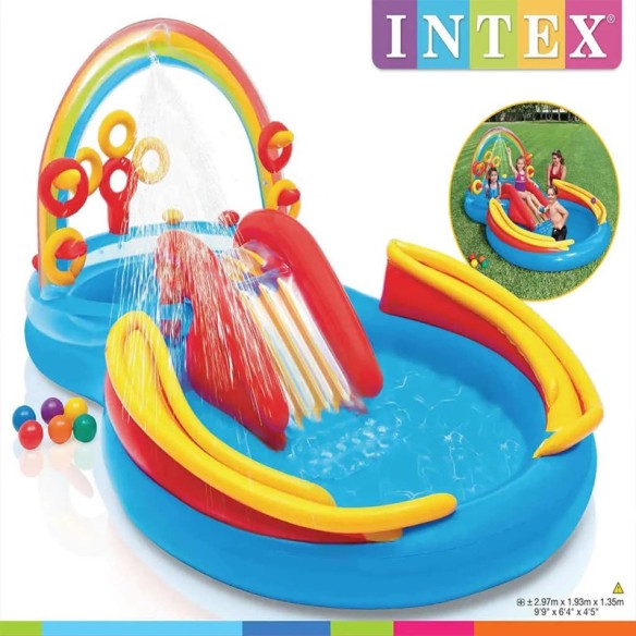 Детски басейн Rainbow 297х193х135 см INTEX ➤ топ цена ➤ dshome.bg