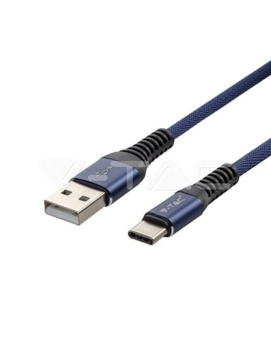 Кабел USB 2.0 / Type-C 1м син - V-TAC - 1
