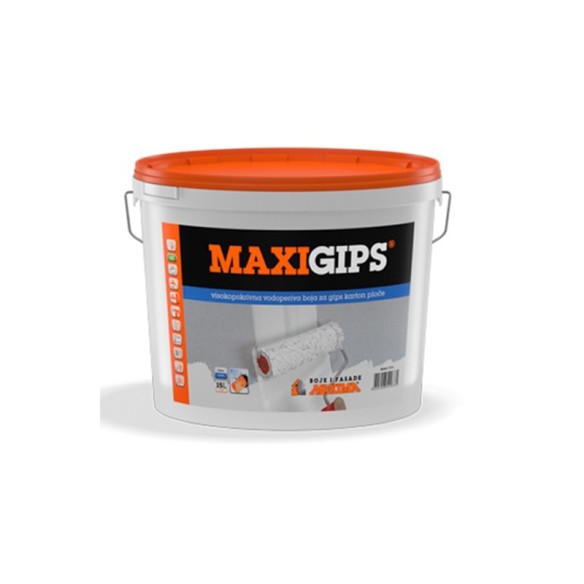 Високопокривна миеща се боя за гипсокартон 5 л Maxigips MAXIMA ➤ топ цена ➤ dshome.bg