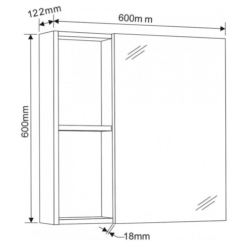 Огледален шкаф за баня с осветление на пантите INTER CERAMIC ➤ топ цена ➤ dshome.bg