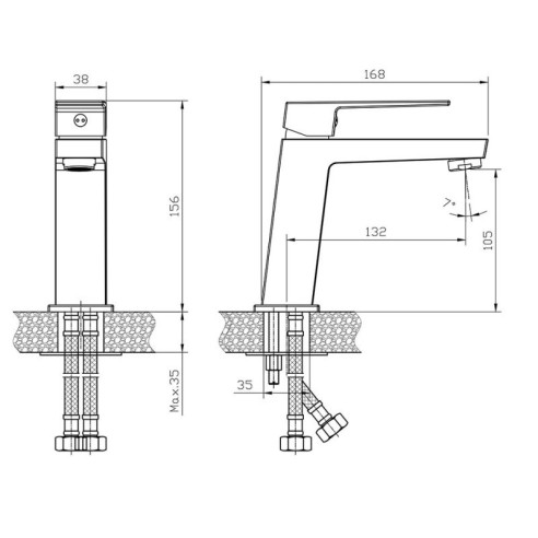 Стоящ смесител за баня Елинор Brush Nickel INTER CERAMIC ➤ топ цена ➤ dshome.bg