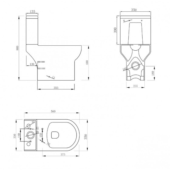 Моноблок със задно оттичане 6582P Compact INTER CERAMIC ➤ топ цена ➤ dshome.bg