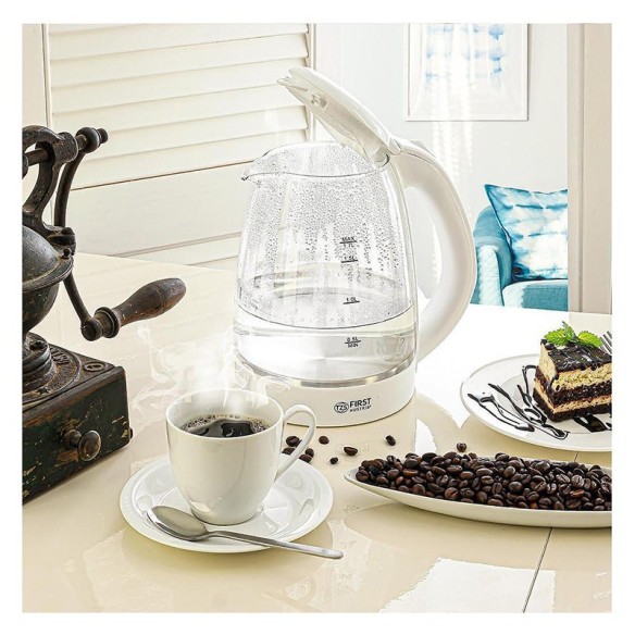 Стъклена електрическа кана 1.7 л 2200 W FA-5404-1-WI FIRST ➤ топ цена ➤ dshome.bg