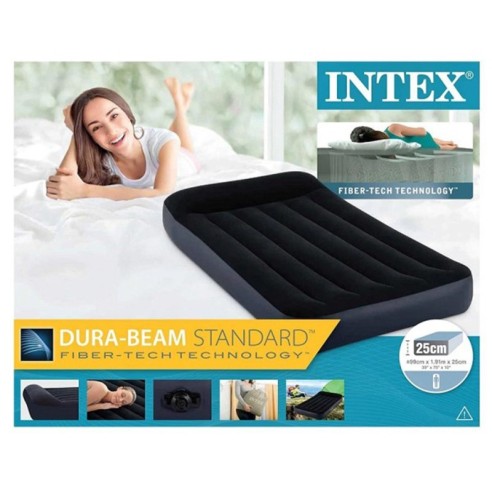 Надуваем дюшек с вградена възглавница 99х191х25 см INTEX ➤ топ цена ➤ dshome.bg