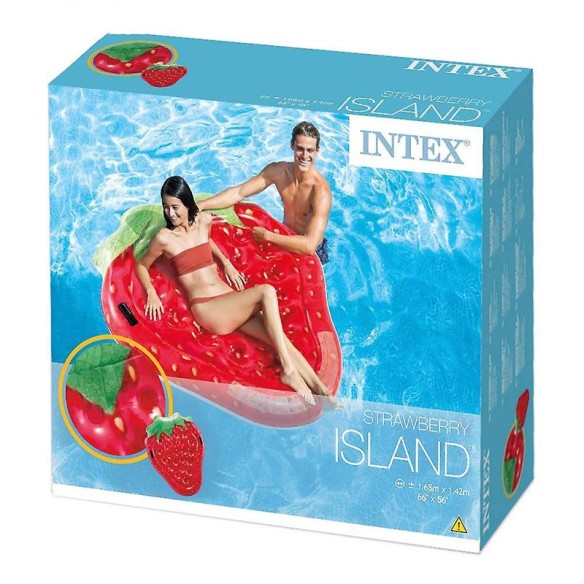 Надуваем дюшек Ягода Strawberry Island 168х142 см INTEX ➤ топ цена ➤ dshome.bg