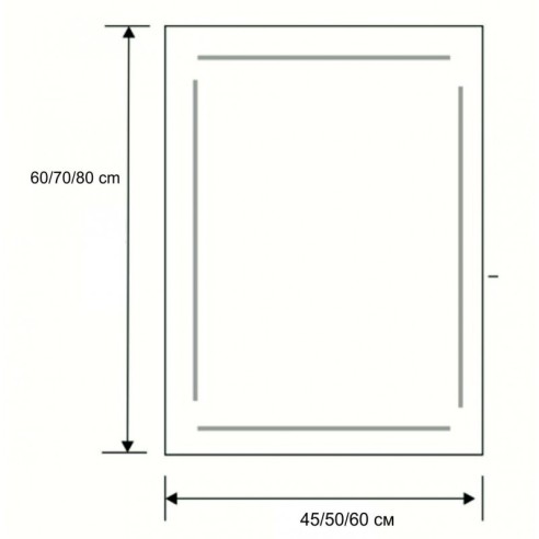 Огледало "Кристал" 80/60 см - 2