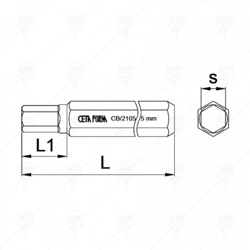 Накрайник за вложка шестограм 6х75мм CETA-FORM - 2