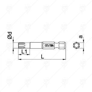 Накрайник Тоrx Т25х50мм CETA-FORM - 1 2