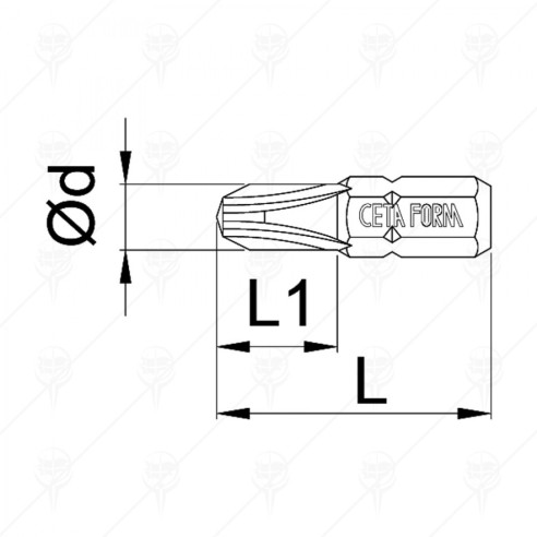 Накрайник звезда PH2х25мм CETA-FORM - 2