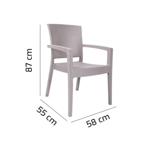 Градински стол с подлакътници антрацит Zeugma Rattan MEVSIM ➤ топ цена ➤ dshome.bg