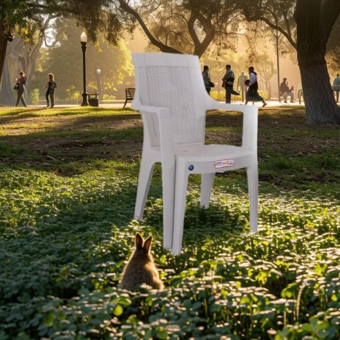 Градински стол PVC сив Milano MEVSIM ➤ топ цена ➤ dshome.bg