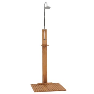 vidaXL Градински душ, 75x75x210 см, тиково дърво масив 2