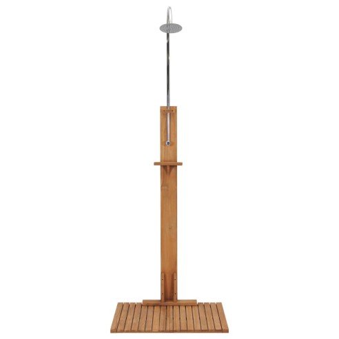 vidaXL Градински душ, 75x75x210 см, тиково дърво масив