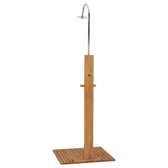 vidaXL Градински душ, 75x75x210 см, тиково дърво масив