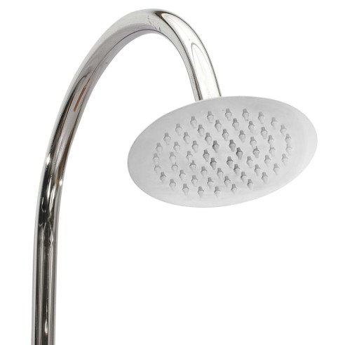 vidaXL Градински душ, 75x75x210 см, тиково дърво масив