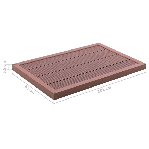 vidaXL Подова настилка за соларен душ, кафява, 101x63x5,5 см, WPC