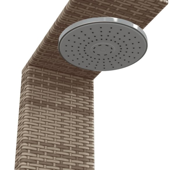 vidaXL Външен душ сив 100x100x241,5 см полиратан и акациево дърво