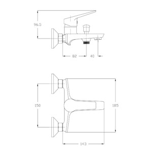 Стенен смесител за вана/душ Soprento FORMA VITA ➤ топ цена ➤ dshome.bg 2