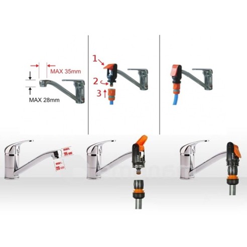 Универсален конектор за чешма и смесител Black Line BRADAS ➤ топ цена ➤ dshome.bg