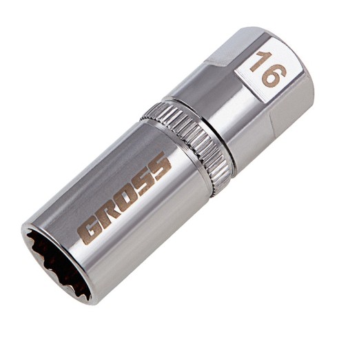 Магнитна вложка за автомобилни свещи 1/2" 16 мм 12-стенна GROSS ➤ топ цена ➤ dshome.bg