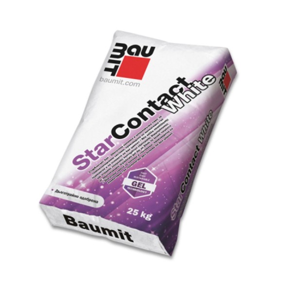 Лепило-шпакловка за топлоизолация StarContact 25 кг бяло BAUMIT ➤ топ цена ➤ dshome.bg