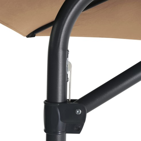 Градински чадър със стоманен прът, 300 см, таупе - 5