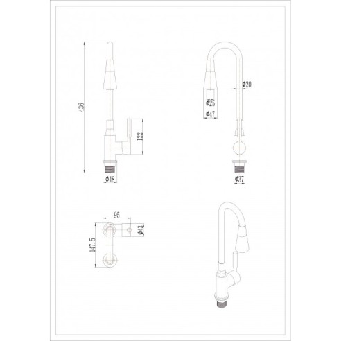 Смесител за кухня Havana Black изцяло черен мат INTER CERAMIC ➤ топ цена ➤ dshome.bg