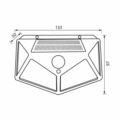 Соларен LED аплик със сензор Vast Solar PIR 0.7 W VIVALUX ➤ топ цена ➤ dshome.bg