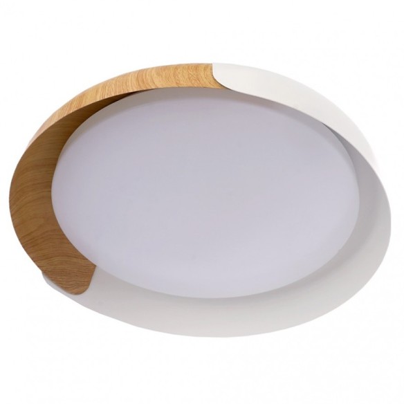 LED плафон Cabana 24 W ø46 см бял+дърво LIGHTEX ➤ топ цена ➤ dshome.bg
