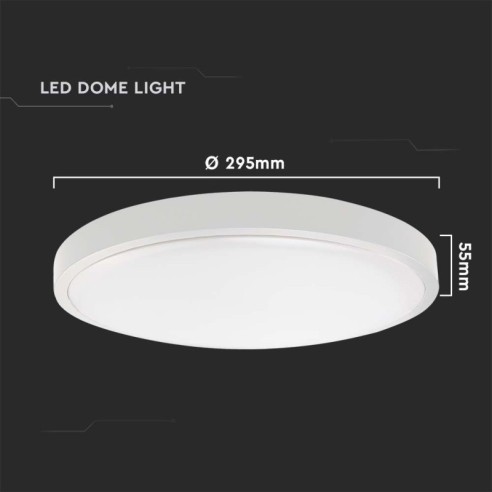 LED плафон 24 W 4000 К IP44 Ø295 мм V-TAC ➤ топ цена ➤ dshome.bg