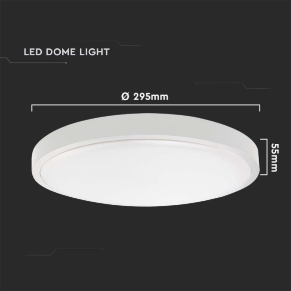 LED плафон 24 W 4000 К IP44 Ø295 мм V-TAC ➤ топ цена ➤ dshome.bg