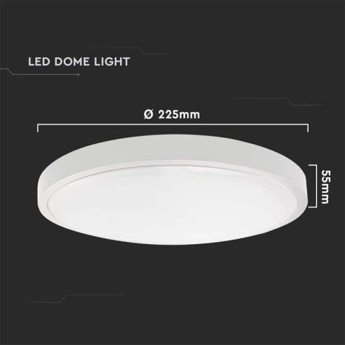 LED плафон 18 W 4000 К IP44 Ø225 мм V-TAC ➤ топ цена ➤ dshome.bg