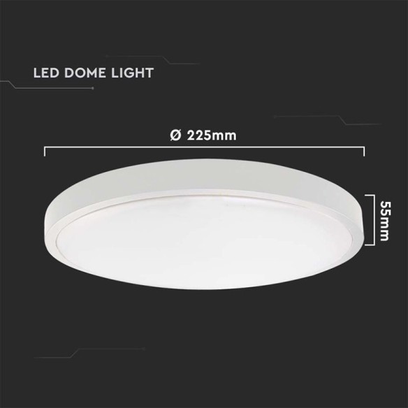 LED плафон 18 W 4000 К IP44 Ø225 мм V-TAC ➤ топ цена ➤ dshome.bg