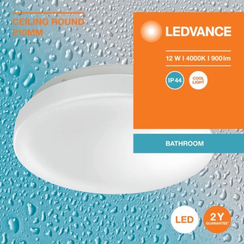 LED плафон Ceiling Round 210 мм 12 W IP44 840 LEDVANCE ➤ топ цена ➤ dshome.bg