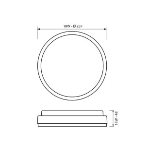 LED плафон Ellis/R 237 мм 18 W 4000 K IP54 VIVALUX ➤ топ цена ➤ dshome.bg 2