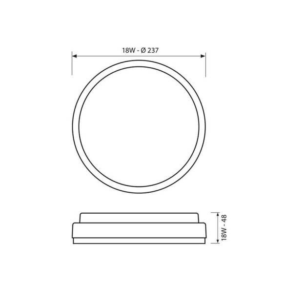 LED плафон Ellis/R 237 мм 18 W 4000 K IP54 VIVALUX ➤ топ цена ➤ dshome.bg