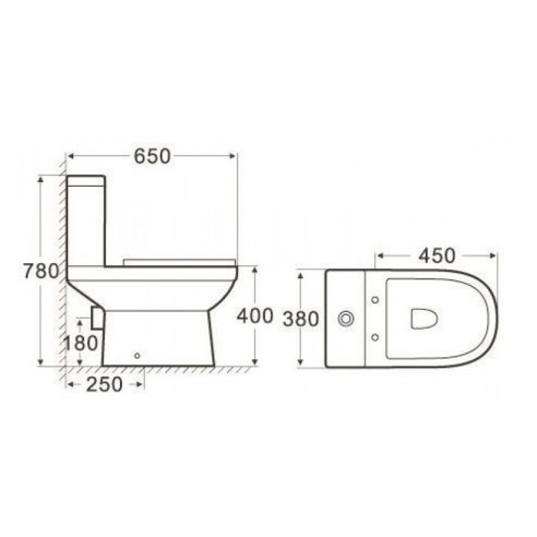 Моноблок с долно оттичане Rimless INTER CERAMIC ➤ топ цена ➤ dshome.bg