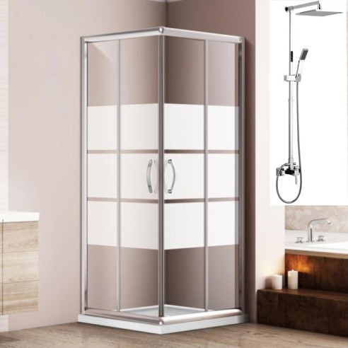 Комплект душ кабина 7005-1D и душ система със смесител VLS006 FORMA VITA ➤ топ цена ➤ dshome.bg