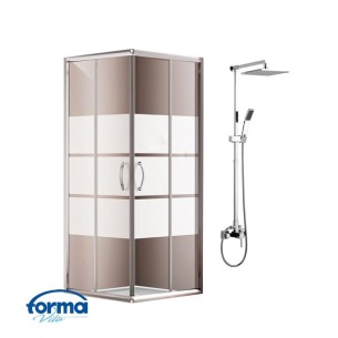 Комплект душ кабина 7005-1D и душ система със смесител VLS006 FORMA VITA ➤ топ цена ➤ dshome.bg